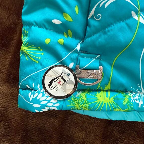 ZeroXposur Girl's L/14 Dandelions on Turquoise Puffy Vest BRAND NEW - Picture 5 of 9